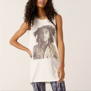 Daydreamer Bob Marley Crewneck Graphic Boyfriend Muscle Tank Tunic Top